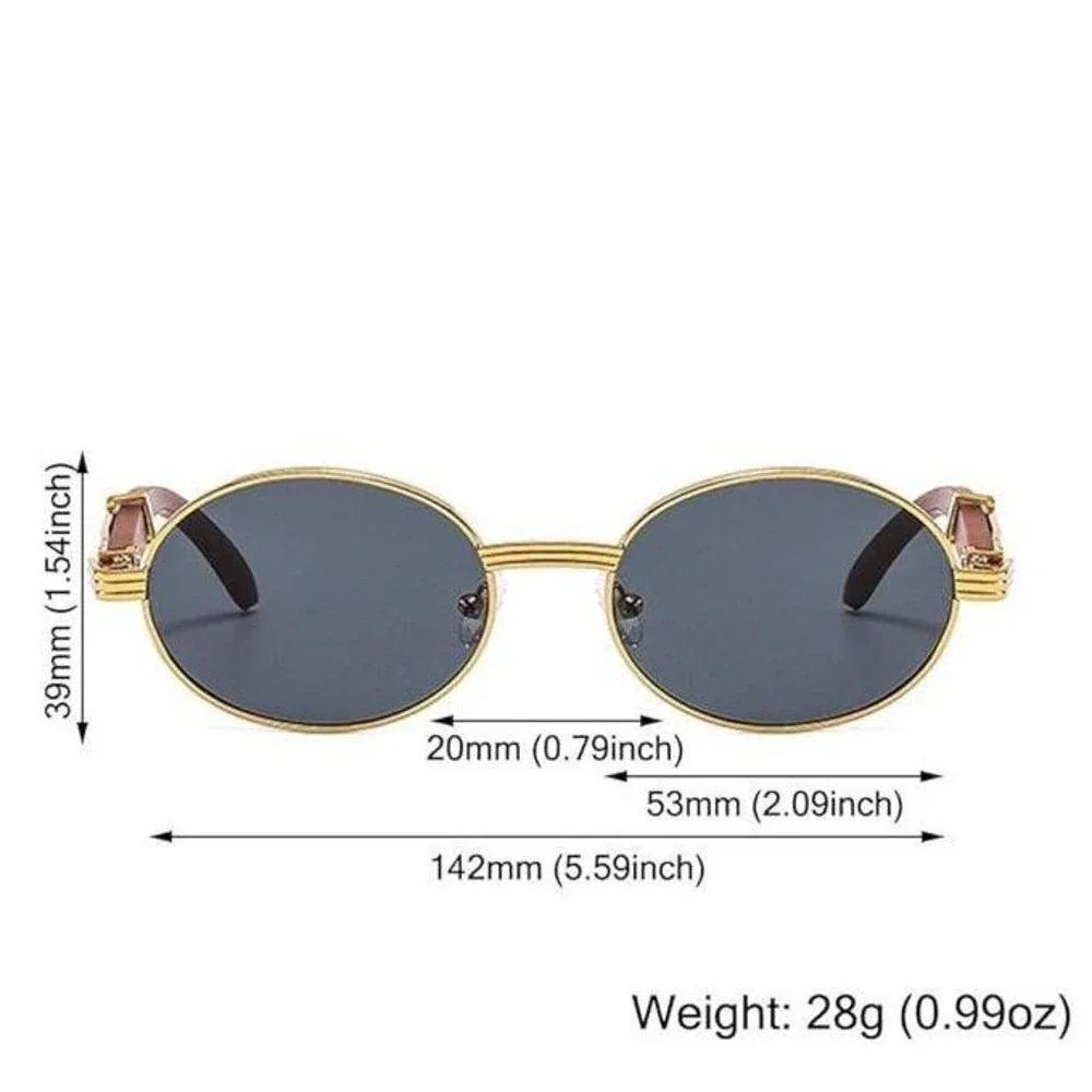 Men Sunglasses Design Brown Lens Fashion Metal Hip Hop Retro‎ Street Trendy Wear